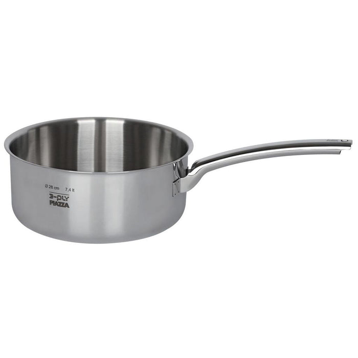 Piazza "3-Ply" Stainless Steel Sauce Pan, 4.7-Quart