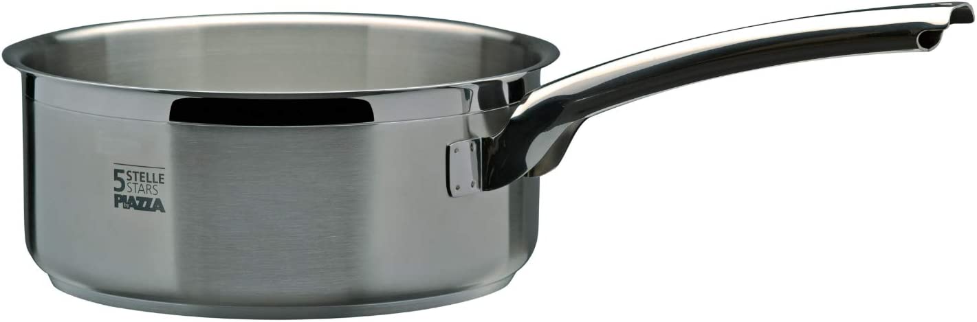 Piazza "5 Stars Collection" Stainless Steel Medium Sauce Pan, 7.2 Qt