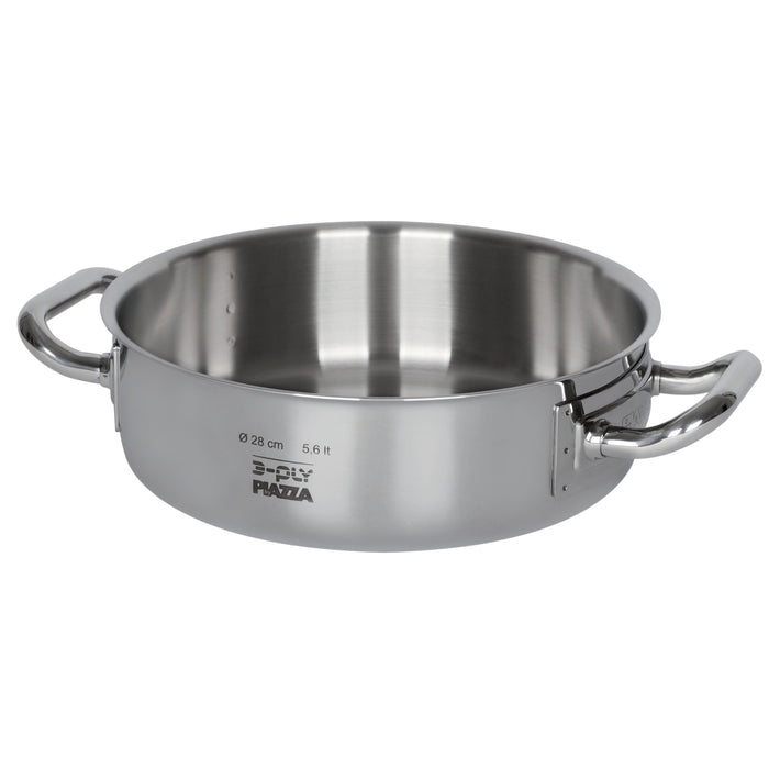 Piazza "3-Ply" Stainless Steel Braiser/Sauteuse Pan, 2.4-Quart