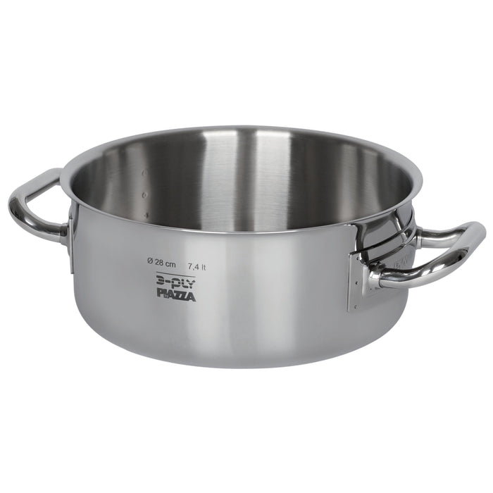 Piazza "3-Ply" Stainless Steel Sauteuse Pan, 7.8-Quart