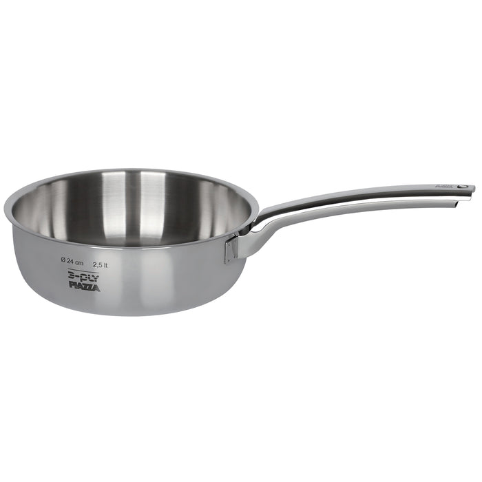 Piazza "3-Ply" Stainless Steel Curved Saute Pan, 1.2-Quart