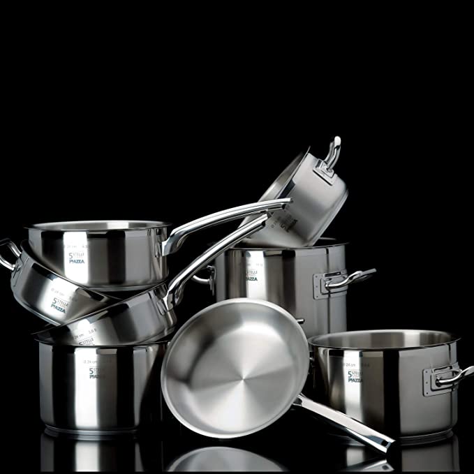 Piazza "5 Stars" Stainless Steel Sauteuse Pan, 52-Quart